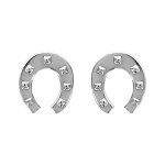 Boucles d'oreilles en argent fer à cheval simple et fermoir poussette Boucles d'oreilles en argent fer à cheval simple et fermoir poussette