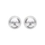 Boucles d'oreilles en argent avec perle de synthse blanche 10mm et fermoir poussette