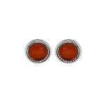 Boucles d'oreille en argent rhodi ambre vritable de 6mm et fermoir poussette