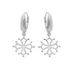 Boucles d'oreille en argent rhodié croix occitane et fermoir dormeuse Boucles d'oreille en argent rhodié croix occitane et fermoir dormeuse