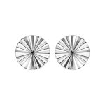 Boucles d'oreille en argent rhodié disque ethnique 8mm et fermoir poussette Boucles d'oreille en argent rhodié disque ethnique 8mm et fermoir poussette