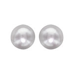 Boucles d'oreilles en argent rhodi perle de culture d'eau douce 10mm et fermoir poussette