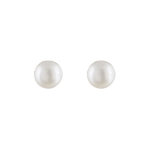 Boucles d'oreilles en argent rhodié perle de culture d'eau douce 4, 5mm et fermoir poussette Boucles d'oreilles en argent rhodié perle de culture d'eau douce 4, 5mm et fermoir poussette