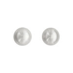 Boucles d'oreilles en argent rhodi perle de culture d'eau douce 6mm et fermoir poussette
