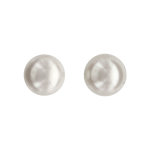 Boucles d'oreilles en argent rhodi perle de culture d'eau douce 7mm et fermoir poussette