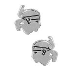 Boucles d'oreilles argent rhodi tte de maure (corse)