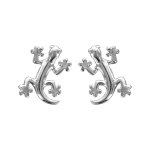 Boucles d'oreilles en argent salamandre lisse et fermoir poussette