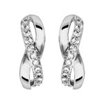 Boucles d'oreilles demi - créoles en argent rhodié infini avec 1 partie d'oxydes blancs sertis et fermoir ... Boucles d'oreilles demi - créoles en argent rhodié infini avec 1 partie d'oxydes blancs sertis et fermoir ...