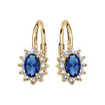 Boucles d'oreille dormeuse en vermeil avec au centre une perle bleue et contour d'oxydes blancs sertis ... Boucles d'oreille dormeuse en vermeil avec au centre une perle bleue et contour d'oxydes blancs sertis ...
