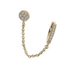 Boucles d'oreille  ear cuff  en plaqu or chanette reliant puce et croles avec oxydes ( l'unit)