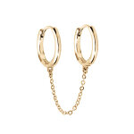 Boucles d'oreille  ear cuff  en plaqu or menottes lisses articules avec chanette (pour 2 trous) vendue ...