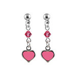 Boucles d'oreilles pour enfant en argent chaînette avec oxyde rose et pampille coeur rose avec fermoir ... Boucles d'oreilles pour enfant en argent chaînette avec oxyde rose et pampille coeur rose avec fermoir ...