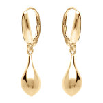 Boucles d'oreille pendantes en argent dor� en forme de goutte - dormeuse