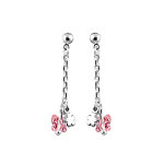 Boucles d'oreilles pendantes en argent petite chaînette avec pampilles papillon en oxyde rose et petite ... Boucles d'oreilles pendantes en argent petite chaînette avec pampilles papillon en oxyde rose et petite ...