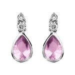 Boucles d'oreilles pendantes en argent rhodié goutte en oxyde rose suspendue avec oxydes blancs et fermoir ... Boucles d'oreilles pendantes en argent rhodié goutte en oxyde rose suspendue avec oxydes blancs et fermoir ...