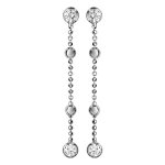 Boucles d'oreilles pendantes en argent rhodié chaînette avec boules et oxydes blancs sertis clos fermoir ... Boucles d'oreilles pendantes en argent rhodié chaînette avec boules et oxydes blancs sertis clos fermoir ...