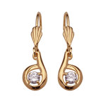 Boucles d'oreilles pendantes en plaqué or forme escargot avec oxyde blanc serti au centre et fermoir ... Boucles d'oreilles pendantes en plaqué or forme escargot avec oxyde blanc serti au centre et fermoir ...
