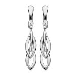 Boucles d'oreille pendantes en plaqu palladium forme de gouttes et fermoir clip