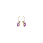 Boucles d'oreille en plaqué or amethyste et oxydes blancs sertis et fermoir dormeuse Boucles d'oreille en plaqué or amethyste et oxydes blancs sertis et fermoir dormeuse