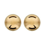 Boucles d'oreilles en plaqu� or boule lisse de 10mm et fermoir poussette