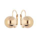 Boucles d'oreille en plaqu� or boule lisse 12mm avec fermoir dormeuse