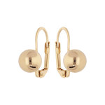 Boucles d'oreille en plaqu� or boule lisse 8mm avec fermoir dormeuse