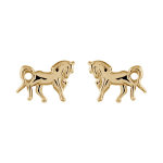 Boucles d'oreilles en plaqu or cheval et fermoir poussette