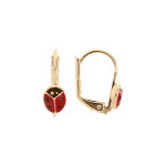Boucles d'oreille en plaqu or coccinelle et fermoir dormeuse