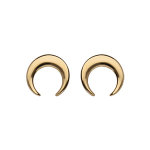 Boucles d'oreille en plaqué or croissant de lune et fermoir poussette Boucles d'oreille en plaqué or croissant de lune et fermoir poussette