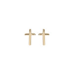 Boucles d'oreille en plaqu or croix et fermoir poussette