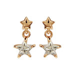 Boucles d'oreilles pendantes en plaqué or étoile suspendue en oxyde blanc et fermoir poussette Boucles d'oreilles pendantes en plaqué or étoile suspendue en oxyde blanc et fermoir poussette