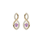 Boucles d'oreille en plaqué or infini amethyste véritable et oxydes blancs sertis et fermoir poussette ... Boucles d'oreille en plaqué or infini amethyste véritable et oxydes blancs sertis et fermoir poussette ...