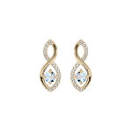 Boucles d'oreille en plaqué or infini topaze véritable et oxydes blancs sertis et fermoir poussette Boucles d'oreille en plaqué or infini topaze véritable et oxydes blancs sertis et fermoir poussette
