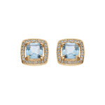 Boucles d'oreille en plaqué or massif pierre carré topaze bleue véritable contour oxydes blancs sertis ... Boucles d'oreille en plaqué or massif pierre carré topaze bleue véritable contour oxydes blancs sertis ...