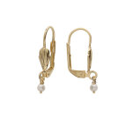 Boucles d'oreille en plaqué or avec perle de culture d'eau douce 3mm et fermoir dormeuse Boucles d'oreille en plaqué or avec perle de culture d'eau douce 3mm et fermoir dormeuse