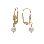 Boucles d'oreille en plaqué or avec perle de culture d'eau douce 6mm et fermoir dormeuse Boucles d'oreille en plaqué or avec perle de culture d'eau douce 6mm et fermoir dormeuse