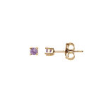 Boucles d'oreille en plaqué or pierre véritable améthyste 2. 5mm et fermoir poussette Boucles d'oreille en plaqué or pierre véritable améthyste 2. 5mm et fermoir poussette