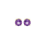 Boucles d'oreille en plaqué or pierre véritable améthyste 4mm fermoir poussette Boucles d'oreille en plaqué or pierre véritable améthyste 4mm fermoir poussette