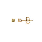 Boucles d'oreille en plaqu or pierre vritable citrine 2. 5mm et fermoir poussette