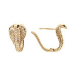 Boucles d'oreille en plaqu or serpent cobra dress fermoir tige