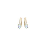 Boucles d'oreille en plaqué or topaze bleu et oxydes blancs sertis et fermoir dormeuse Boucles d'oreille en plaqué or topaze bleu et oxydes blancs sertis et fermoir dormeuse