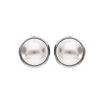 Boucles d'oreille en plaqué palladium ronde avec perle 10mm fermoir clip Boucles d'oreille en plaqué palladium ronde avec perle 10mm fermoir clip