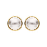 Boucles d'oreille en plaqué palladium et dorure ronde avec perle 10mm fermoir clip Boucles d'oreille en plaqué palladium et dorure ronde avec perle 10mm fermoir clip