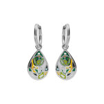 Boucles d'oreille stella mia en acier forme goutte nacre et rsine