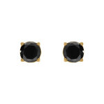 Boucles d'oreille tige en acier doré jaune oxyde 5mm noir fermoir à vis et caoutchouc Boucles d'oreille tige en acier doré jaune oxyde 5mm noir fermoir à vis et caoutchouc