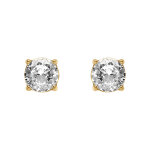 Boucles d'oreille tige en acier doré jaune oxyde 6mm blanc fermoir à vis et caoutchouc Boucles d'oreille tige en acier doré jaune oxyde 6mm blanc fermoir à vis et caoutchouc