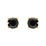 Boucles d'oreille tige en acier doré jaune oxyde 6mm noir fermoir à vis et caoutchouc Boucles d'oreille tige en acier doré jaune oxyde 6mm noir fermoir à vis et caoutchouc