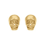 Boucles d'oreille tige en acier dor tte de mort