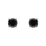 Boucles d'oreille tige en acier oxyde 5mm noir fermoir à vis et caoutchouc Boucles d'oreille tige en acier oxyde 5mm noir fermoir à vis et caoutchouc