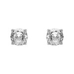 Boucles d'oreille tige en acier oxyde 6mm blanc fermoir à vis et caoutchouc Boucles d'oreille tige en acier oxyde 6mm blanc fermoir à vis et caoutchouc